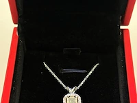 Witgouden collier met diamanten en fancy diamant, witgoud - afbeelding 13 van  13