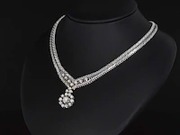 Witgouden collier met diamanten - afbeelding 2 van  8