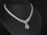 Witgouden collier met diamanten - afbeelding 3 van  8