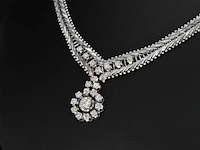 Witgouden collier met diamanten - afbeelding 4 van  8