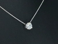 Witgouden collier met een diamant van 0.70 carat - afbeelding 1 van  7