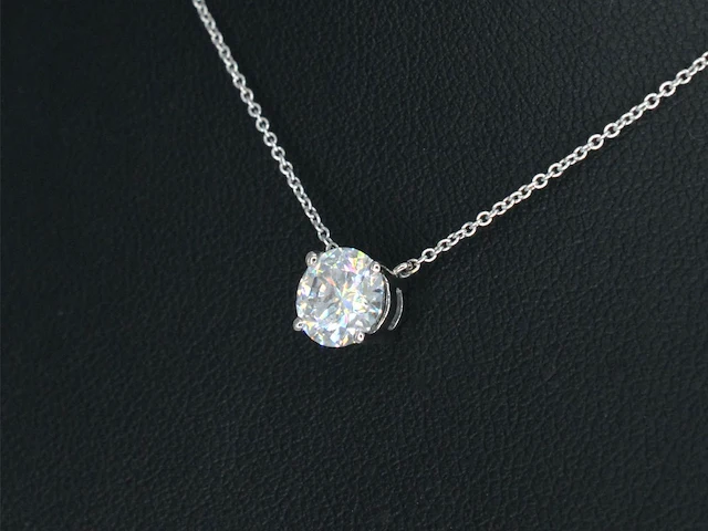 Witgouden collier met een diamant van 0.70 carat - afbeelding 3 van  7