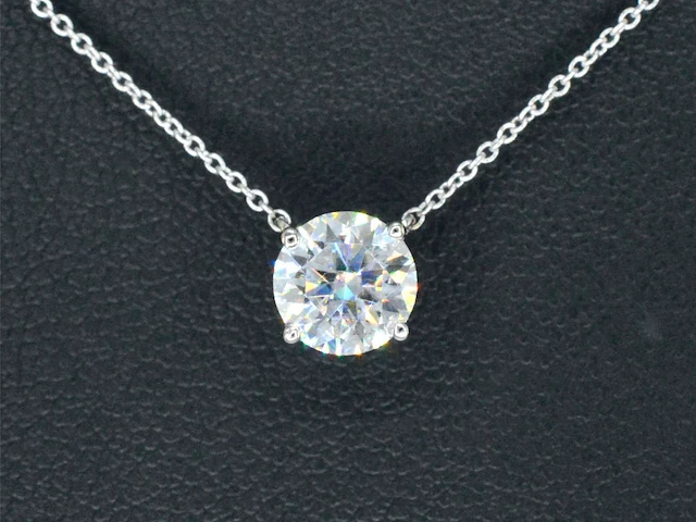 Witgouden collier met een diamant van 0.70 carat - afbeelding 5 van  7