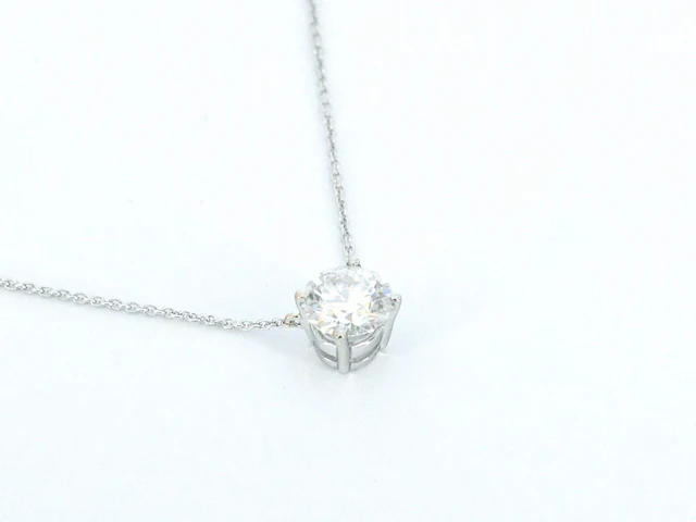 Witgouden collier met een diamant van 0.70 carat - afbeelding 6 van  7