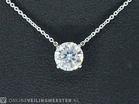 Witgouden collier met een diamant van 0.70 carat - afbeelding 4 van  7