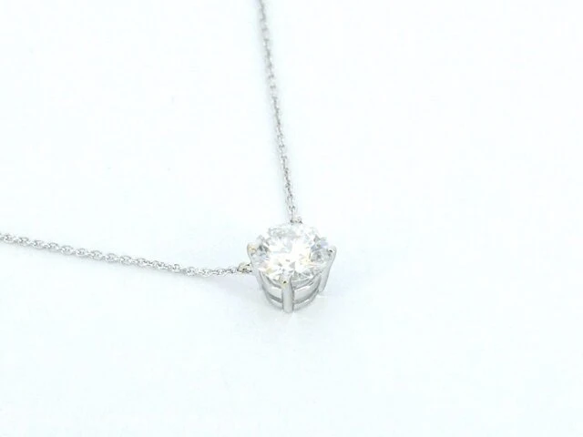 Witgouden collier met een diamant van 0.70 carat - afbeelding 5 van  7