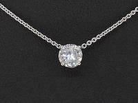 Witgouden collier met een diamant van 1.00 carat - afbeelding 2 van  7