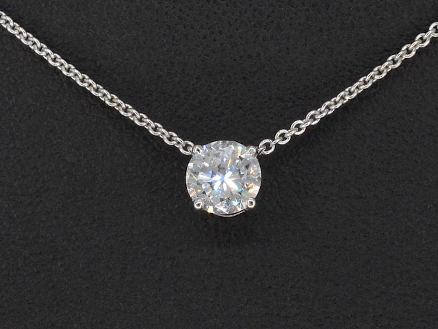 Witgouden collier met een diamant van 1.00 carat - afbeelding 2 van  7