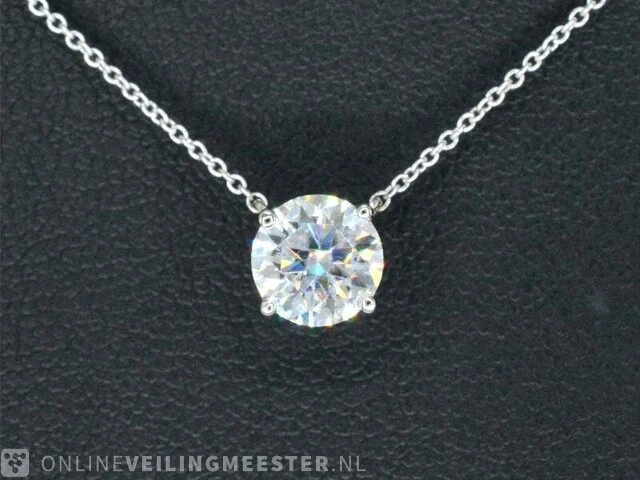 Witgouden collier met een diamant van 1.00 carat - afbeelding 1 van  5