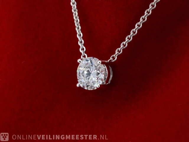 Witgouden collier met een diamant van 1.00 carat - afbeelding 1 van  7