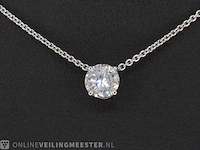 Witgouden collier met een diamant van 1.00 carat - afbeelding 2 van  7
