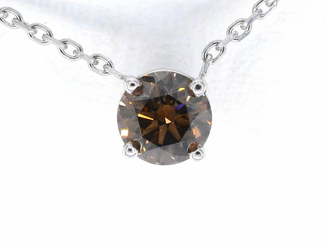 Witgouden collier met een diamant van 1.10 carat van gassan 121 - afbeelding 1 van  10