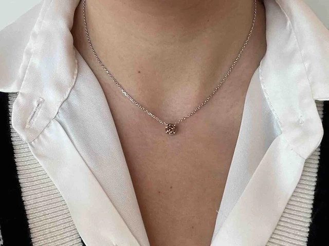 Witgouden collier met een diamant van 1.10 carat van gassan 121 - afbeelding 3 van  10