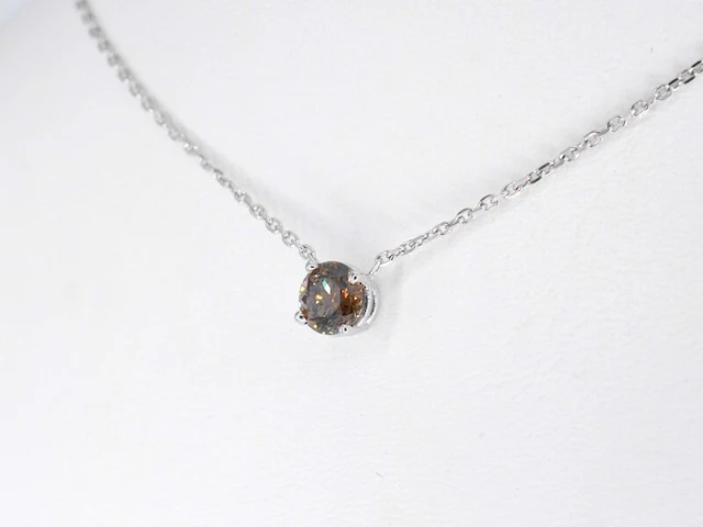 Witgouden collier met een diamant van 1.10 carat van gassan 121 - afbeelding 5 van  10