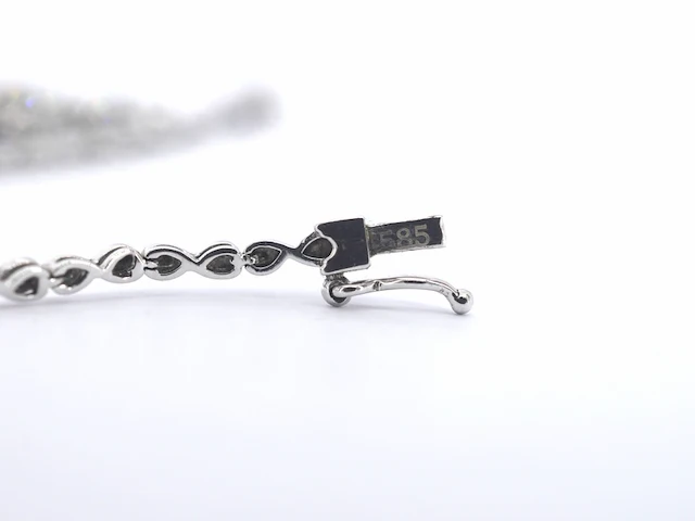 Witgouden collier met natuurlijke diamanten 4.00 carat set 3 - afbeelding 7 van  8