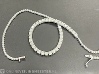 Witgouden collier met witte natuurlijke briljant geslepen diamanten van hoge kwaliteit - afbeelding 5 van  7