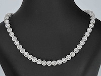 Witgouden collier volledig met diamanten 13.00 carat - afbeelding 1 van  8