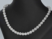 Witgouden collier volledig met diamanten 13.00 carat - afbeelding 3 van  8