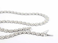 Witgouden collier volledig met diamanten 13.00 carat - afbeelding 8 van  8