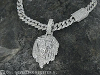 Witgouden cuban ketting vol met diamanten 8.50 carat - afbeelding 10 van  11