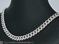 Witgouden cuban ketting vol met diamanten 8.50 carat - afbeelding 3 van  11