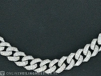 Witgouden cuban ketting vol met diamanten 8.50 carat - afbeelding 8 van  11