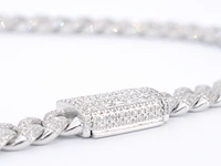 Witgouden cuban ketting vol met diamanten 8.50 carat - afbeelding 9 van  11