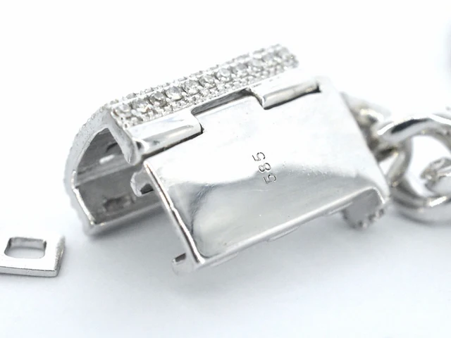 Witgouden cuban ketting vol met diamanten 8.50 carat - afbeelding 11 van  11