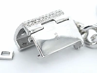 Witgouden cuban ketting vol met diamanten 8.50 carat - afbeelding 11 van  11