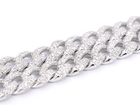 Witgouden cuban ketting vol met diamanten 8.50 carat - afbeelding 9 van  12