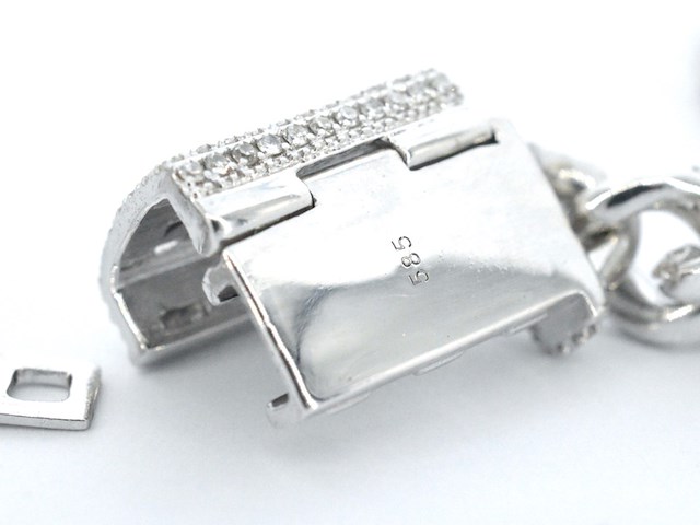 Witgouden cuban ketting vol met diamanten 8.50 carat - afbeelding 12 van  12