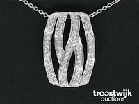 Witgouden design hanger met briljanten diamanten - afbeelding 1 van  7