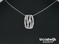 Witgouden design hanger met briljanten diamanten - afbeelding 2 van  7