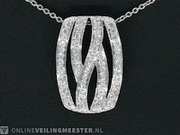 Witgouden design hanger met briljanten diamanten - afbeelding 1 van  7