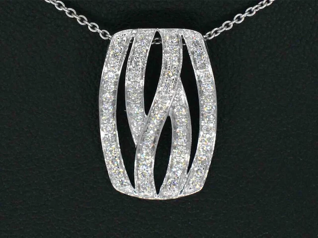Witgouden design hanger met briljanten diamanten - afbeelding 1 van  9