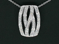 Witgouden design hanger met briljanten diamanten - afbeelding 1 van  9