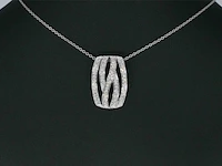 Witgouden design hanger met briljanten diamanten - afbeelding 2 van  9