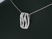 Witgouden design hanger met briljanten diamanten - afbeelding 3 van  9
