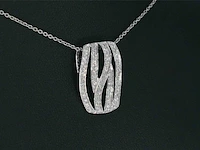 Witgouden design hanger met briljanten diamanten - afbeelding 4 van  9