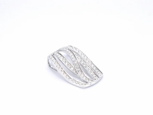 Witgouden design hanger met briljanten diamanten - afbeelding 5 van  9