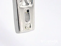 Witgouden design oorbellen met briljanten diamanten - afbeelding 8 van  8