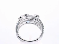 Witgouden design ring met aquamarijn en diamant - afbeelding 7 van  11