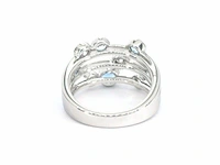 Witgouden design ring met aquamarijn en diamant - afbeelding 9 van  11