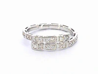 Witgouden design serpent model ring met natuurlijke diamanten - afbeelding 1 van  9