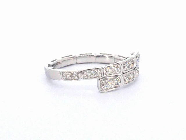 Witgouden design serpent model ring met natuurlijke diamanten - afbeelding 4 van  9