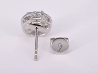 Witgouden diamanten entourage oorbellen van 1.80 carat - afbeelding 7 van  9