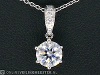 Witgouden diamanten hanger met een gemaakte briljant cut van 1.00 carat - afbeelding 1 van  6