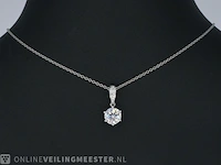 Witgouden diamanten hanger met een gemaakte briljant cut van 1.00 carat - afbeelding 2 van  6