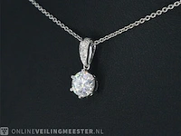 Witgouden diamanten hanger met een gemaakte briljant cut van 1.00 carat - afbeelding 3 van  6