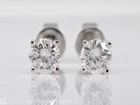 Witgouden diamanten oorbellen van 1.00 carat - afbeelding 1 van  4